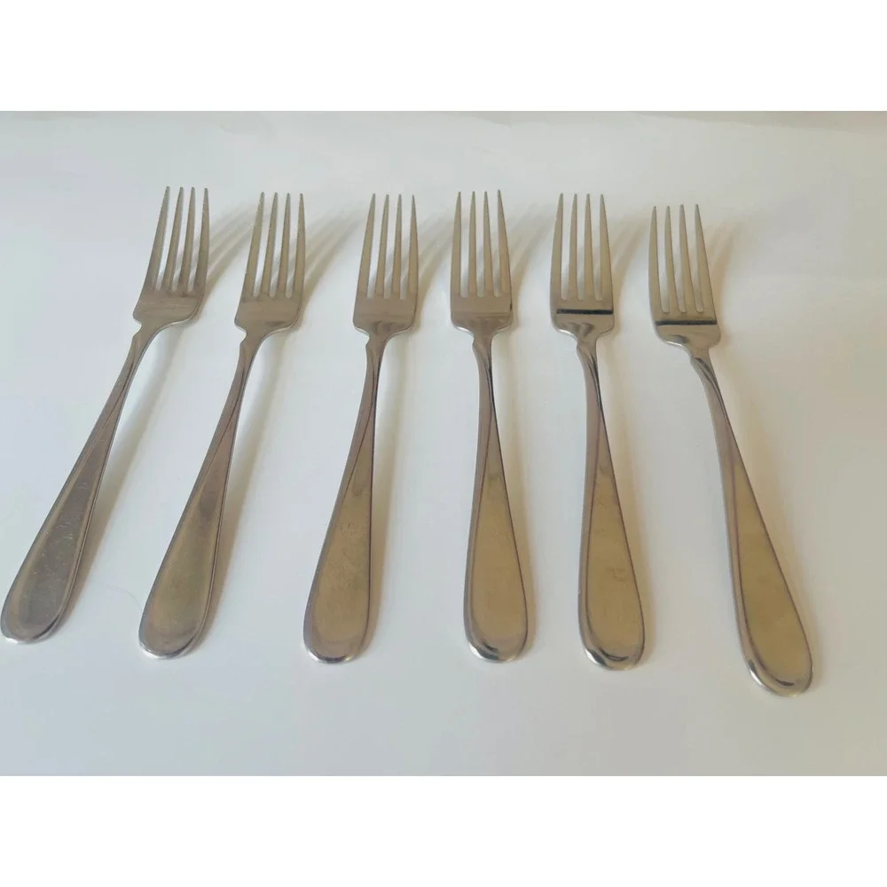 6 Oneida Flight Reliance Stainless Dinner Forks 7 3/8